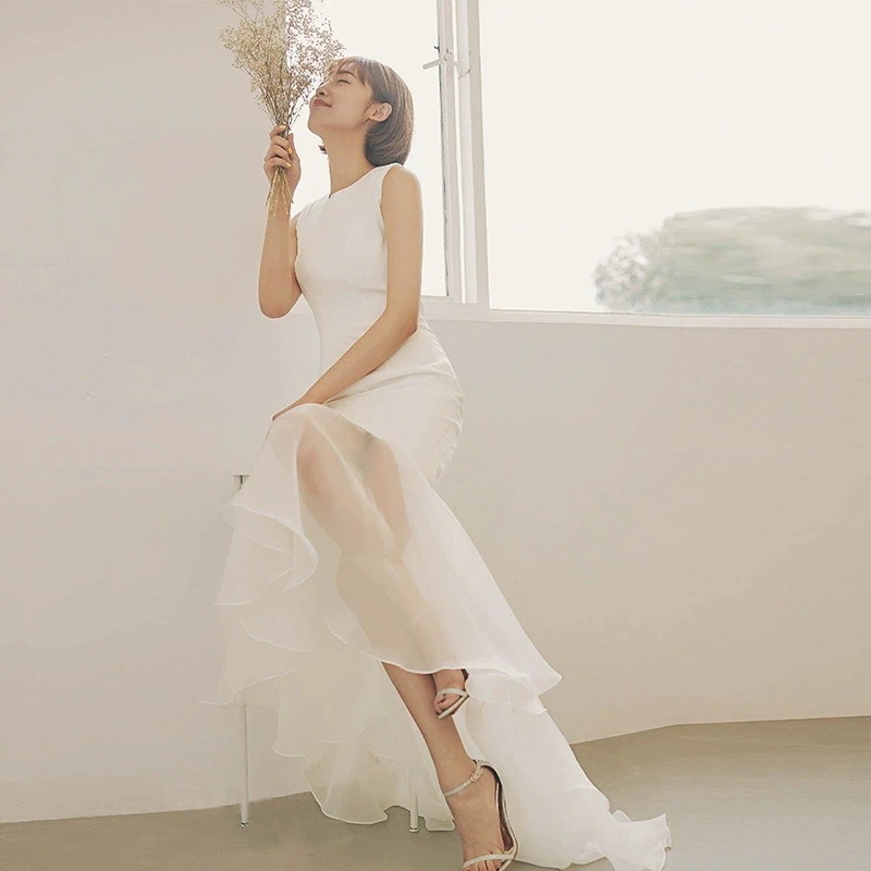 ウェディングドレス 白 ノースリーブ シンプル 無地 ワンピース 結婚式二次会 披露宴 前撮り後撮り ビーチフォト花嫁ドレス 安いブライダル 海外挙式 ウェディングドレス 白 ノースリーブ シンプル 無地 ワンピース 結婚式二次会 披露宴 前撮り後撮り ビーチフォト花嫁ドレス 安いブライダル 海外挙式