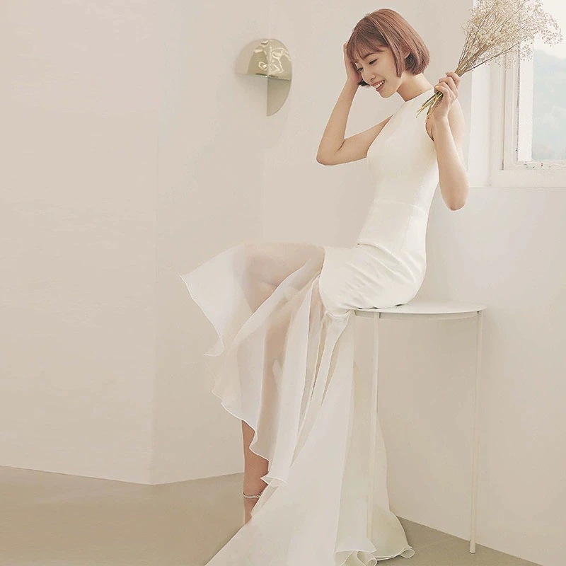 ウェディングドレス 白 ノースリーブ シンプル 無地 ワンピース 結婚式二次会 披露宴 前撮り後撮り ビーチフォト花嫁ドレス 安いブライダル 海外挙式 ウェディングドレス 白 ノースリーブ シンプル 無地 ワンピース 結婚式二次会 披露宴 前撮り後撮り ビーチフォト花嫁ドレス 安いブライダル 海外挙式