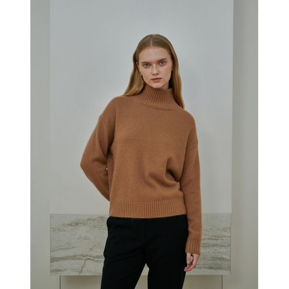 [ヘッジズレディース] 24FW ラクーンブレンドタートルネックニットプルオーバーキャメル HSSW4DP83CM