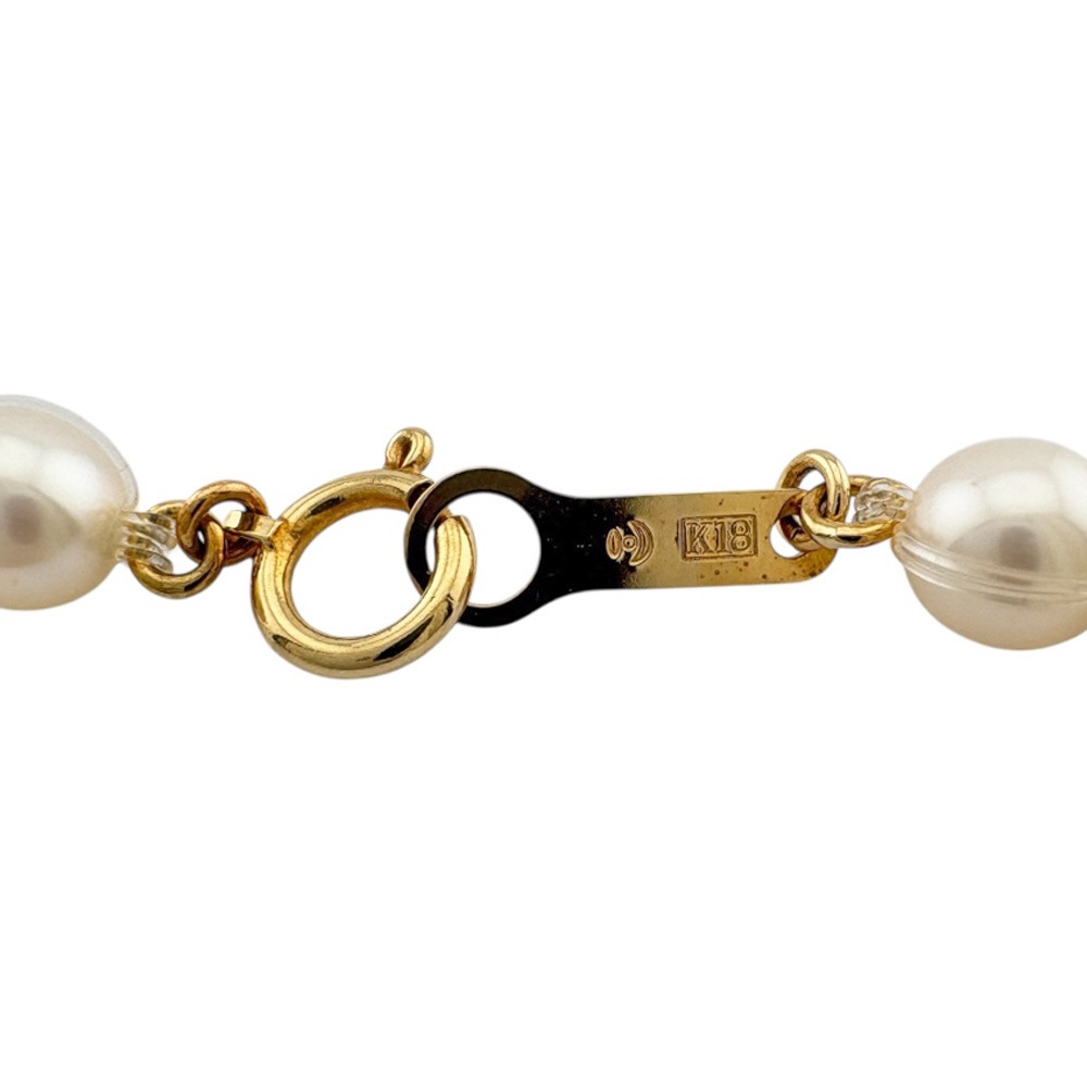 タサキ ネックレス 18金 K18イエローゴールド アコヤパール TASAKI 中古 美品