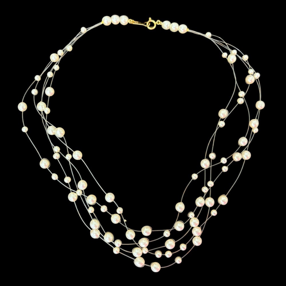 タサキ ネックレス 18金 K18イエローゴールド アコヤパール TASAKI 中古 美品