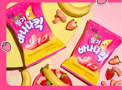 Qoo10] 農心 バナナキックイチゴ 春 限定盤 60G : 食品