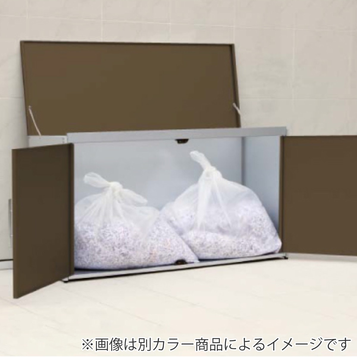 ゴミ収納庫 屋外用 314L オールガルバ製 上開き 前開き 2面開閉式 幅125x奥行49x高さ69.5cm ごみ箱 コンテナ 大容量 大型 ダストボックス 日本製 ゴミ置き場 ゴミ 収納庫