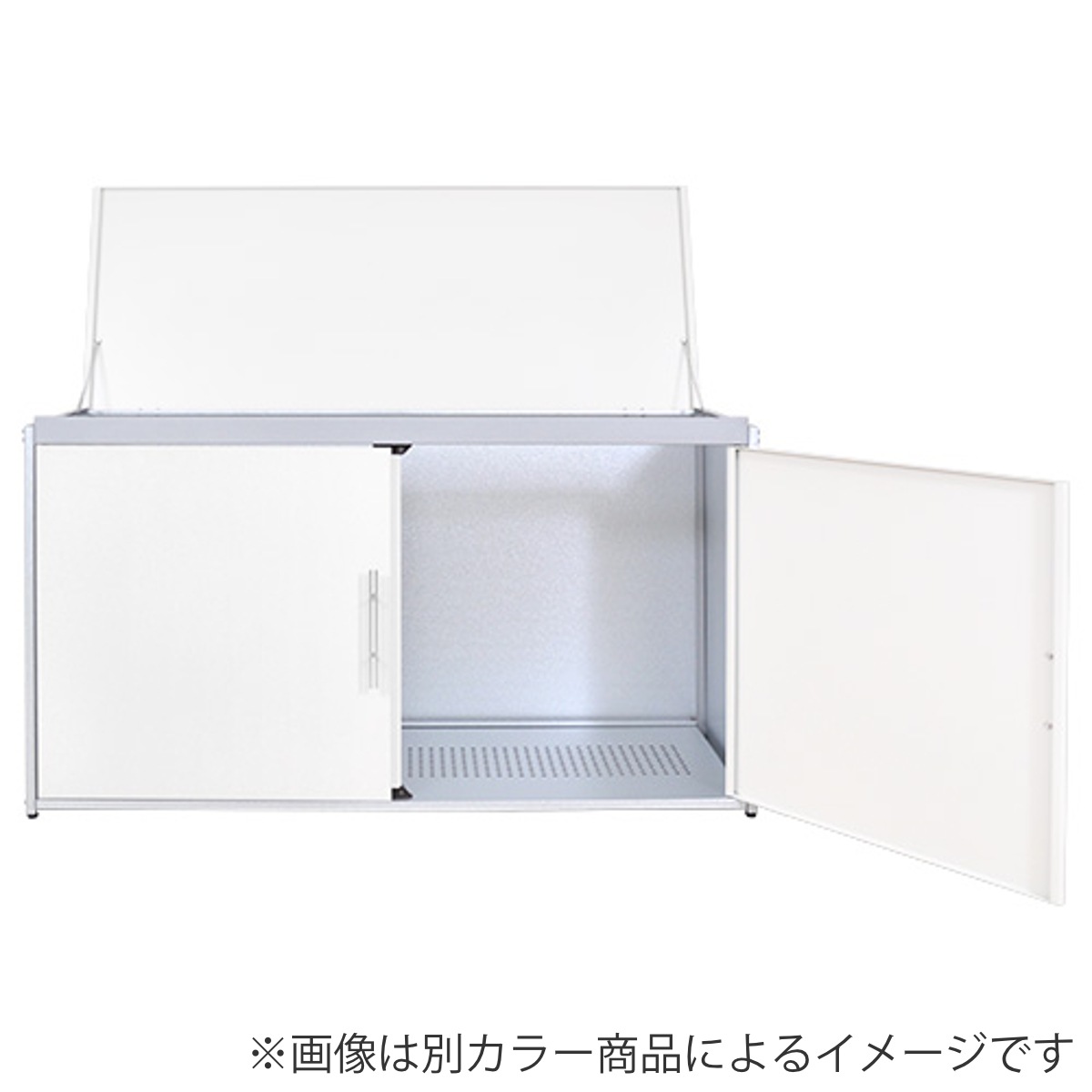 ゴミ収納庫 屋外用 314L オールガルバ製 上開き 前開き 2面開閉式 幅125x奥行49x高さ69.5cm ごみ箱 コンテナ 大容量 大型 ダストボックス 日本製 ゴミ置き場 ゴミ 収納庫