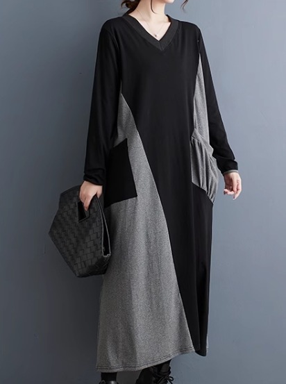 レディース ワンピース プルオーバー ミモレ ロング アシンメトリー 左右非対称 長袖 Vネック Aライン ポケット 切り替えデザイン バイカラー 大人可愛い シンプル カジュアル おしゃれ レディース ワンピース プルオーバー ミモレ ロング アシンメトリー 左右非対称 長袖 Vネック Aライン ポケット 切り替えデザイン バイカラー 大人可愛い シンプル カジュアル おしゃれ