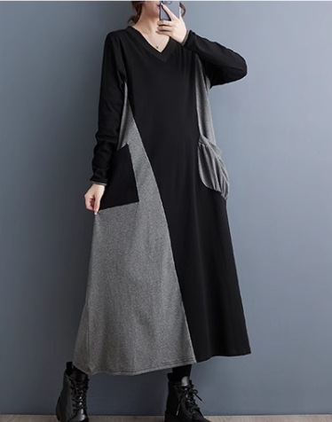 レディース ワンピース プルオーバー ミモレ ロング アシンメトリー 左右非対称 長袖 Vネック Aライン ポケット 切り替えデザイン バイカラー 大人可愛い シンプル カジュアル おしゃれ レディース ワンピース プルオーバー ミモレ ロング アシンメトリー 左右非対称 長袖 Vネック Aライン ポケット 切り替えデザイン バイカラー 大人可愛い シンプル カジュアル おしゃれ