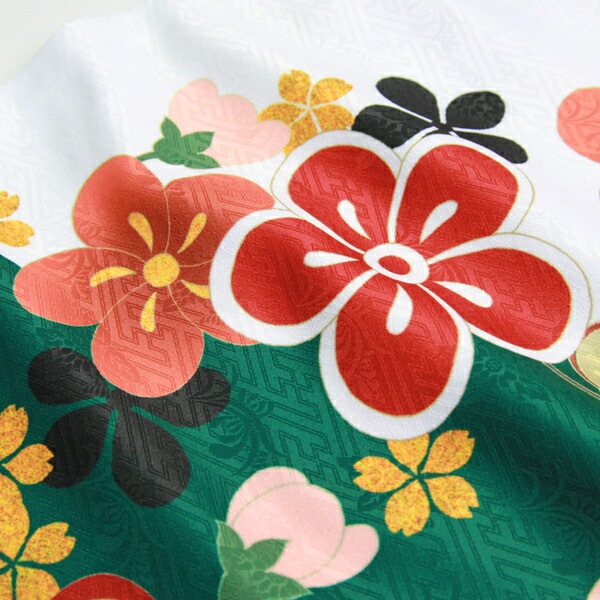 レンタル最大20日間 成人式 振袖 レンタル 20点フルセット 派手 白緑の