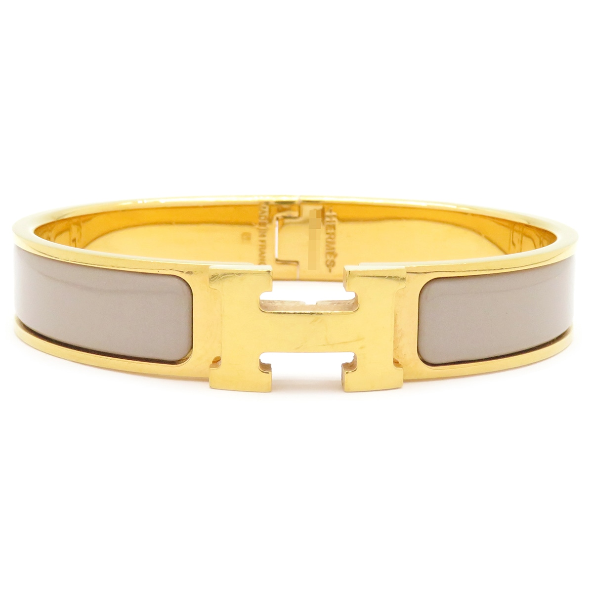 エルメス HERMES ブレスレット クリックH GM GP エナメル マロングラッセ×ゴールド ゴールド金具 Hブレス クリッククラック グレージュ 【中古】 エルメス HERMES ブレスレット クリックH GM GP エナメル マロングラッセ×ゴールド ゴールド金具 Hブレス クリッククラック グレージュ 【中古】