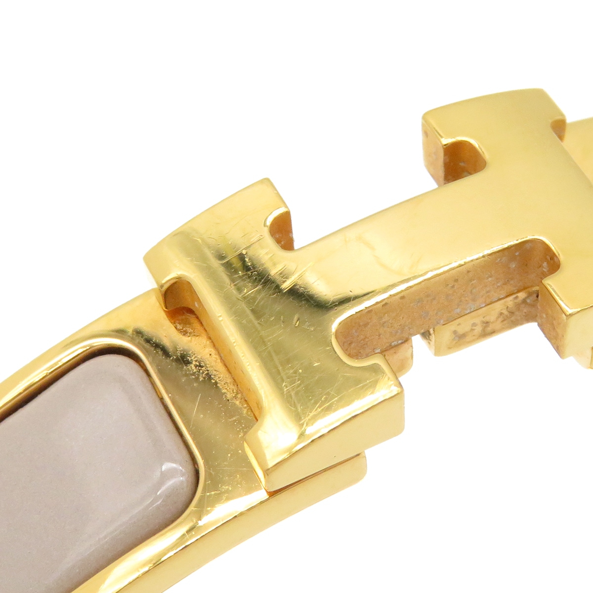 エルメス HERMES ブレスレット クリックH GM GP エナメル マロングラッセ×ゴールド ゴールド金具 Hブレス クリッククラック グレージュ 【中古】 エルメス HERMES ブレスレット クリックH GM GP エナメル マロングラッセ×ゴールド ゴールド金具 Hブレス クリッククラック グレージュ 【中古】