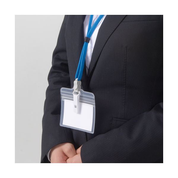 ライオン事務器 つりさげチャック式名札レスキュー名札 平ひも イエロー N-77FR（Y） 1セット（10個） (×10セット)