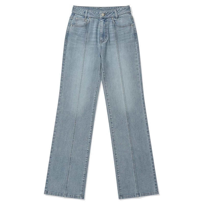KIRSH PLAIN SEMI FLARE DENIM PANTS [LIGHT BLUE]
