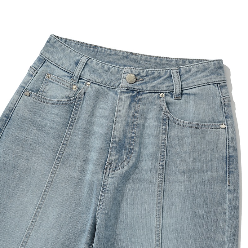 KIRSH PLAIN SEMI FLARE DENIM PANTS [LIGHT BLUE]