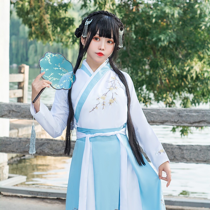 改良された仮装夏服女性梅花仮装超仙スカート学生清新で上品な日常装華清閣韓国