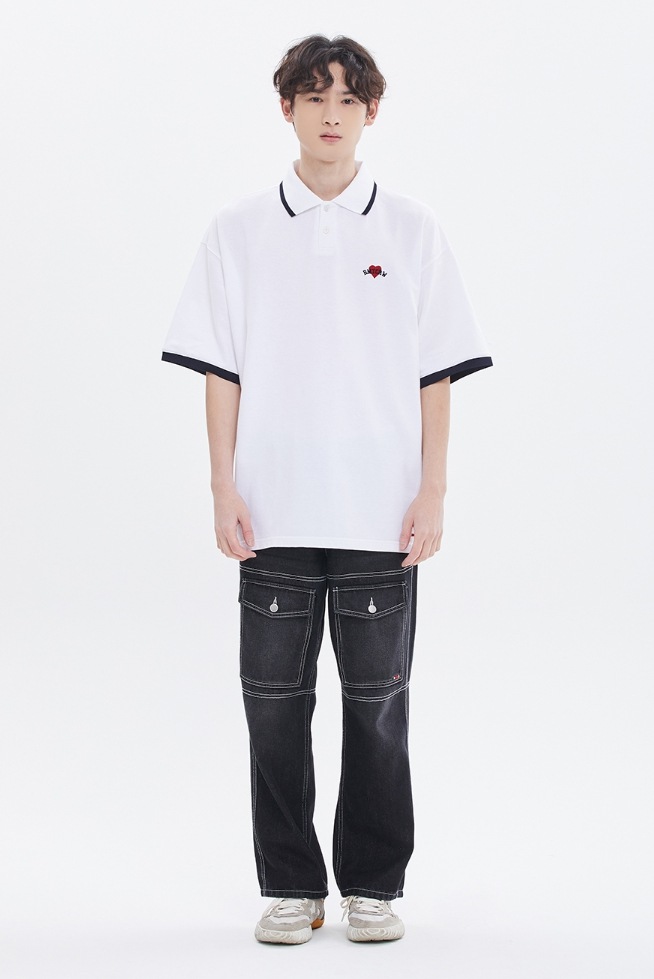 【ROMANTIC CROWN】HEART LOGO PIQUE SHIRT