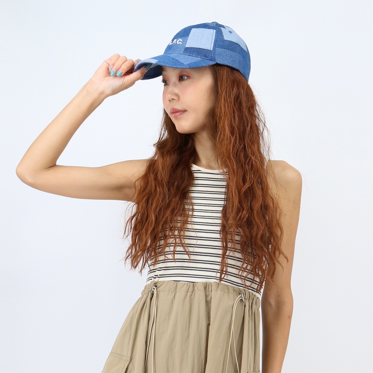 CASQUETTE CHARLIE M24069 COGWH DELAVE キャップ インディゴ デニム ユニセックス ロゴ入り 帽子