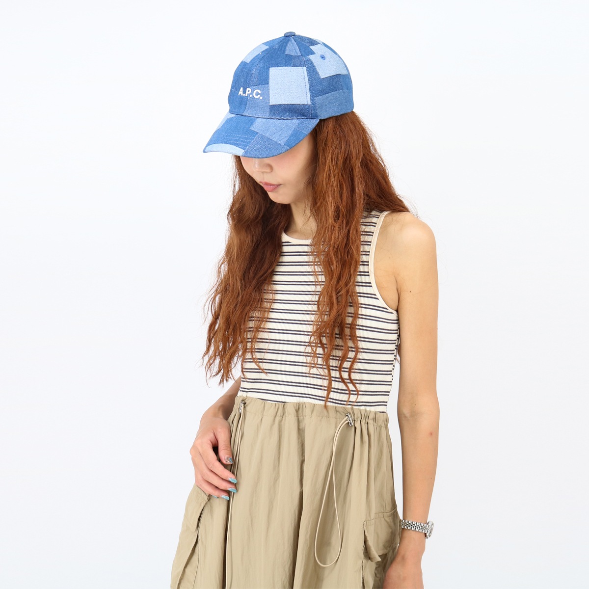 CASQUETTE CHARLIE M24069 COGWH DELAVE キャップ インディゴ デニム ユニセックス ロゴ入り 帽子