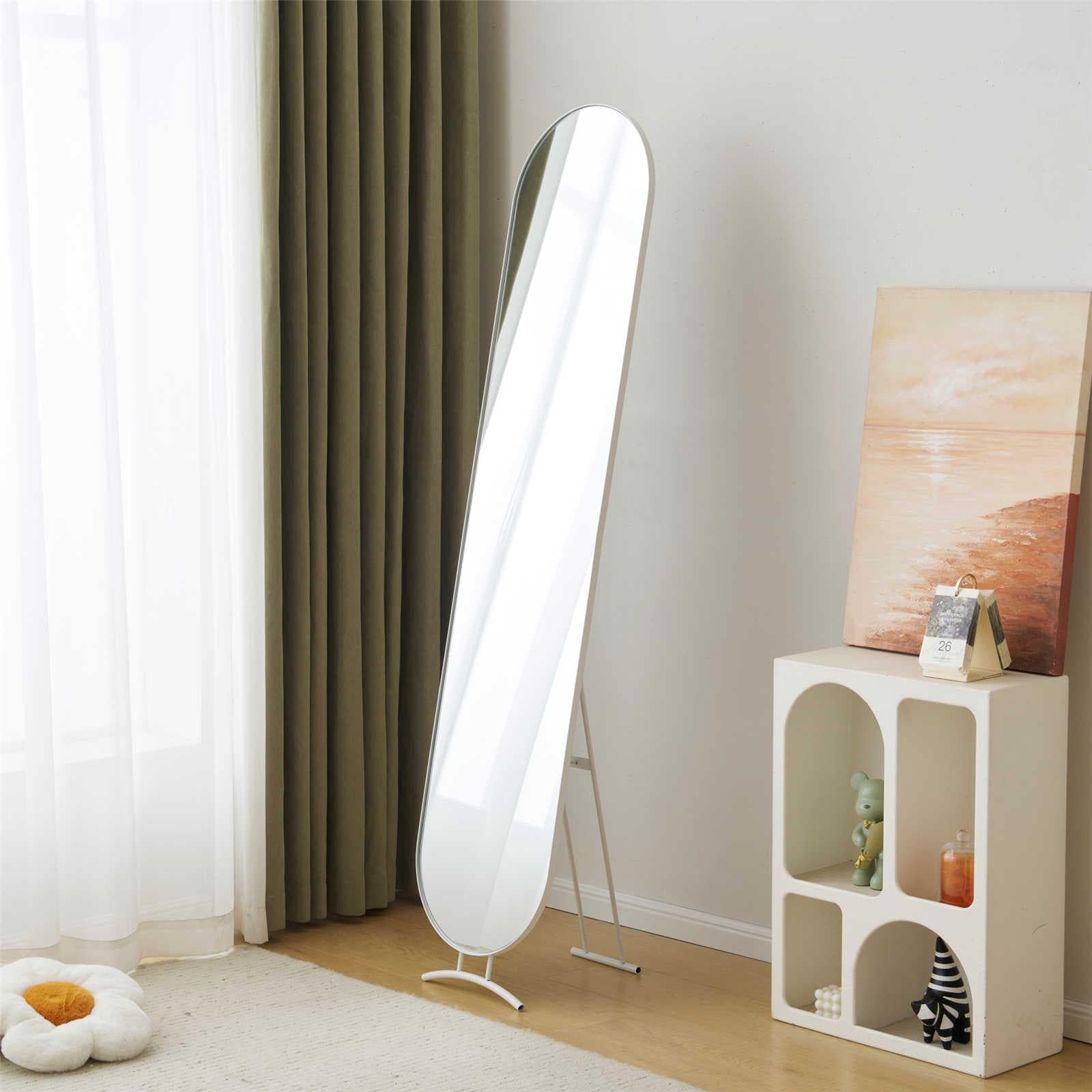 55×155cm】姿見 ウェーブミラー 全身鏡 スタンド 壁掛け 立て掛け 55