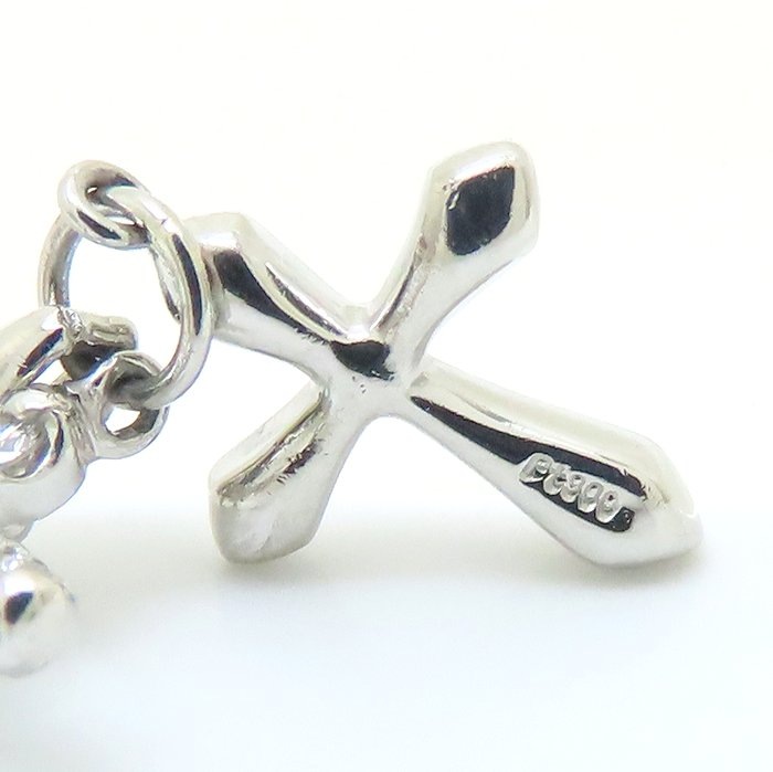 ダブルクロス ネックレス ダイヤモンド0.20ct ボールチェーン Pt900プラチナxPt850プラチナ /76184【中古】 ダブルクロス ネックレス ダイヤモンド0.20ct ボールチェーン Pt900プラチナxPt850プラチナ /76184【中古】