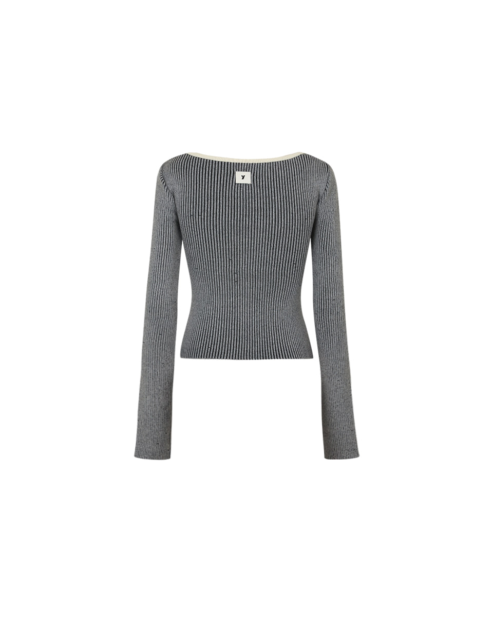 【YUSE】 TWO TONE BOLERO CUT OUT KNIT TOP : BLACK 【YUSE】 TWO TONE BOLERO CUT OUT KNIT TOP : BLACK