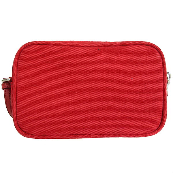 プラダ PRADA ポーチ キャンバス/レザー レッド シルバー レディース s0046g