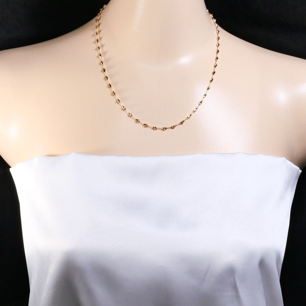 K18 18金 PG ピンクゴールド ネックレス 総重量約3.1g 約45cm ジュエリー 中古