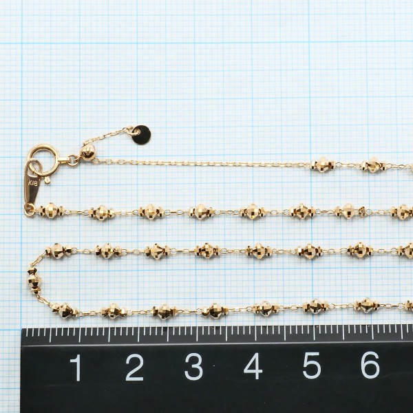 K18 18金 PG ピンクゴールド ネックレス 総重量約3.1g 約45cm ジュエリー 中古