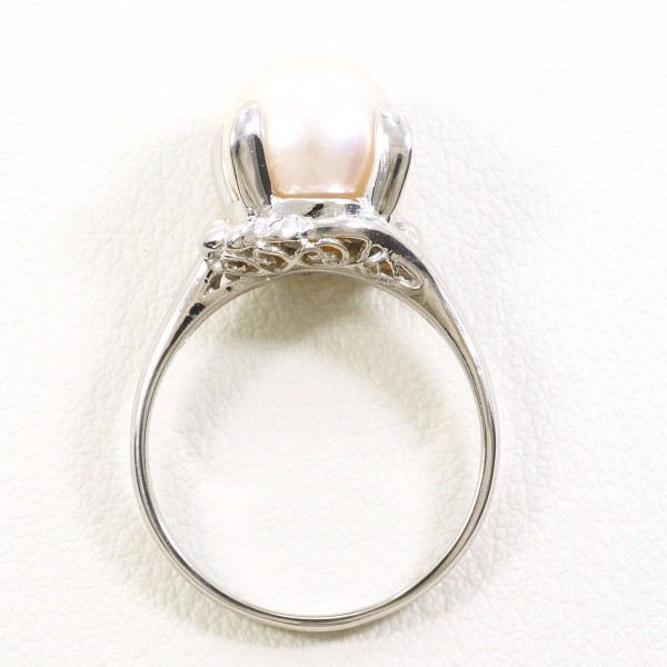 PT900 プラチナ リング 指輪 12号 パール(真珠) 約9mm ジュエリー 中古