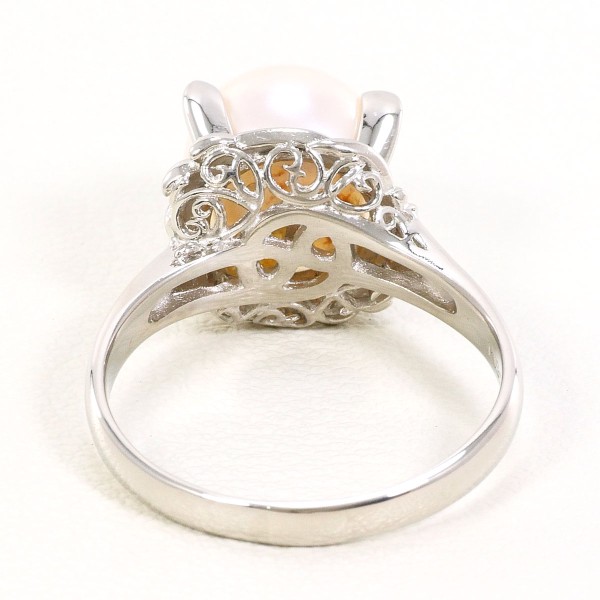 PT900 プラチナ リング 指輪 12号 パール(真珠) 約9mm ジュエリー 中古