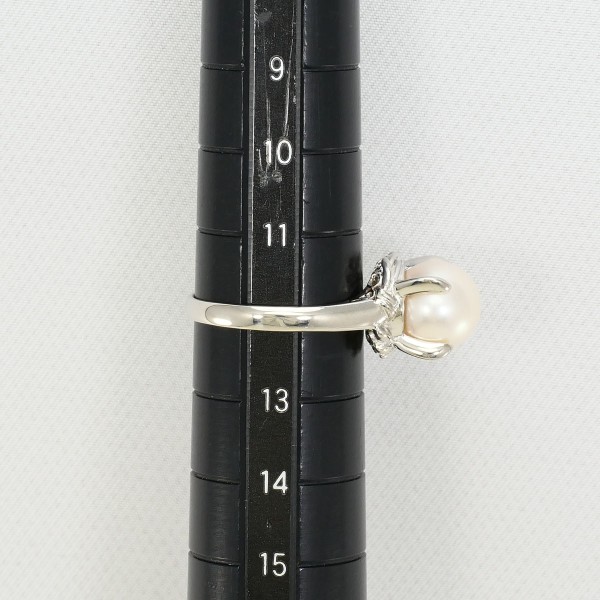 PT900 プラチナ リング 指輪 12号 パール(真珠) 約9mm ジュエリー 中古
