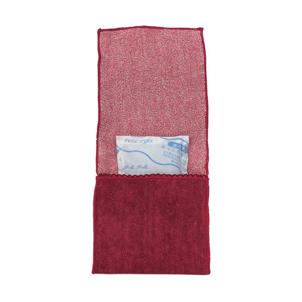 （まとめ）国産ポケット付きハンカチ レッド 1枚 (×50セット)