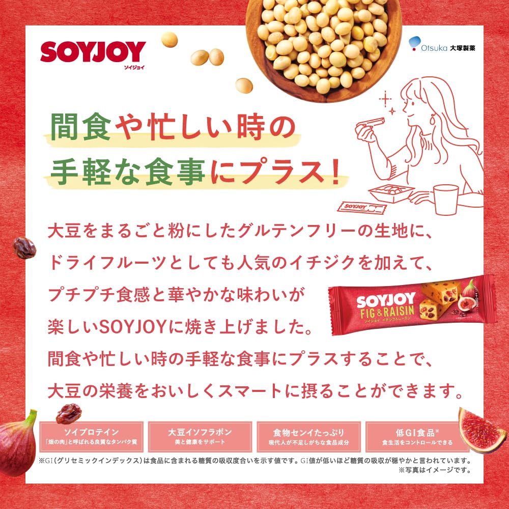 大塚製薬 ソイジョイ イチジク&レーズン 30g x 48個 大塚製薬 ソイジョイ イチジク&レーズン 30g x 48個