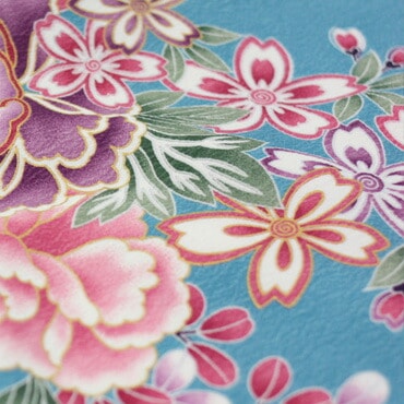 レンタル卒業式 袴 レンタル 女 袴セット 卒業式袴セット2尺袖着物＆袴 フルセットレンタル 安い 青地に紫系古典調花柄と雪輪ハカマ はかま rental