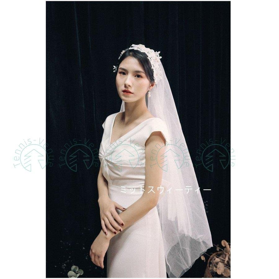 ウエディングドレス Aラインドレス ロング丈 結婚式 リボン 花嫁 シンプル 披露宴 前撮り ブライ