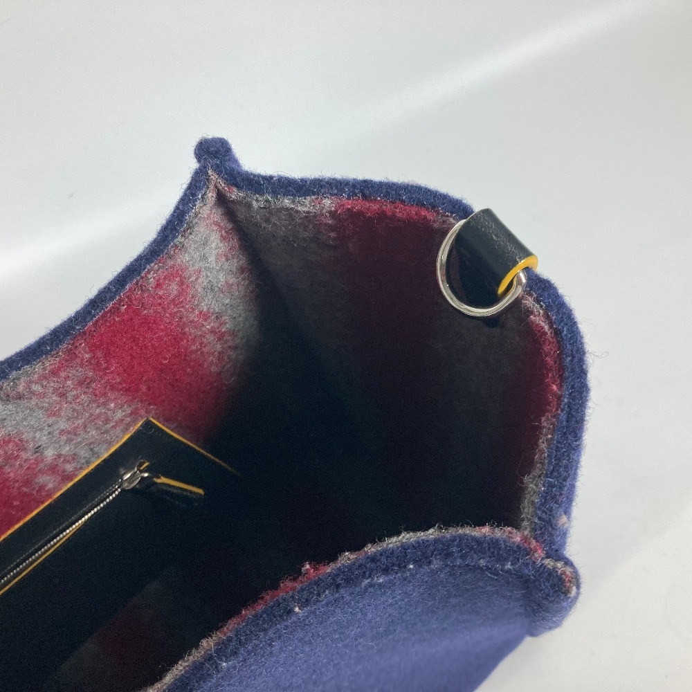 トートバッグ 7VA390 ショルダートート カバン 肩掛け ショルダーバッグ ウール ネイビー