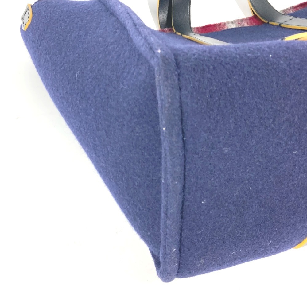 トートバッグ 7VA390 ショルダートート カバン 肩掛け ショルダーバッグ ウール ネイビー