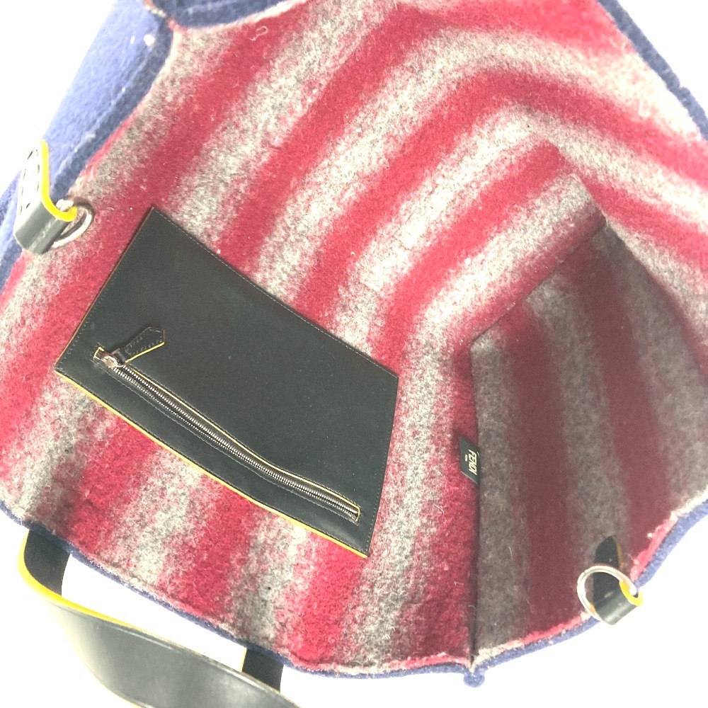 トートバッグ 7VA390 ショルダートート カバン 肩掛け ショルダーバッグ ウール ネイビー