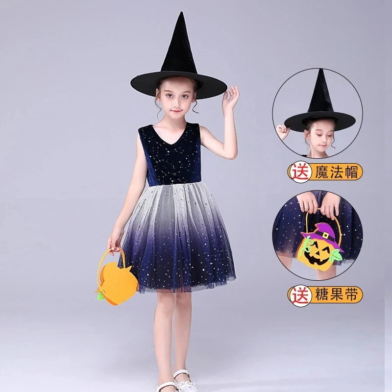 ハロウィン 子供服 親子ドレス 女の子 プリンセスドレス 魔女コス ドレスアップ 魔女 仮面舞踏会 コスム