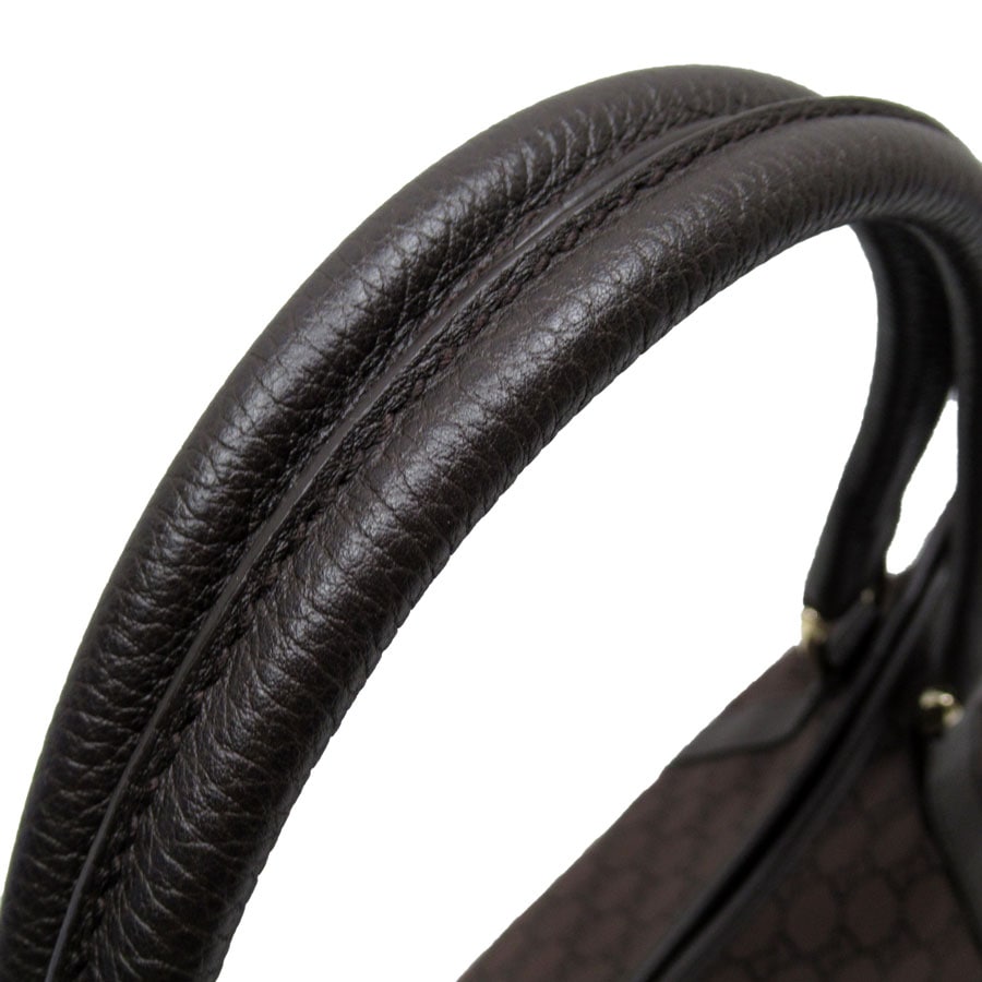 美品 GUCCI グッチ ショルダーバッグ GGナイロンレザー ダーク