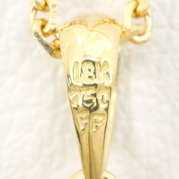 18K YG ネックレス カルセドニー ダイヤ 総重量約5.4g 約40cm ジュエリー 中古 18K YG ネックレス カルセドニー ダイヤ 総重量約5.4g 約40cm ジュエリー 中古