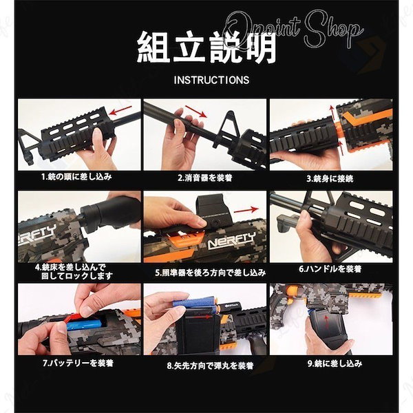 Qoo10] 電動 ナーフ弾対応 銃 連射 弾 Ｍ41