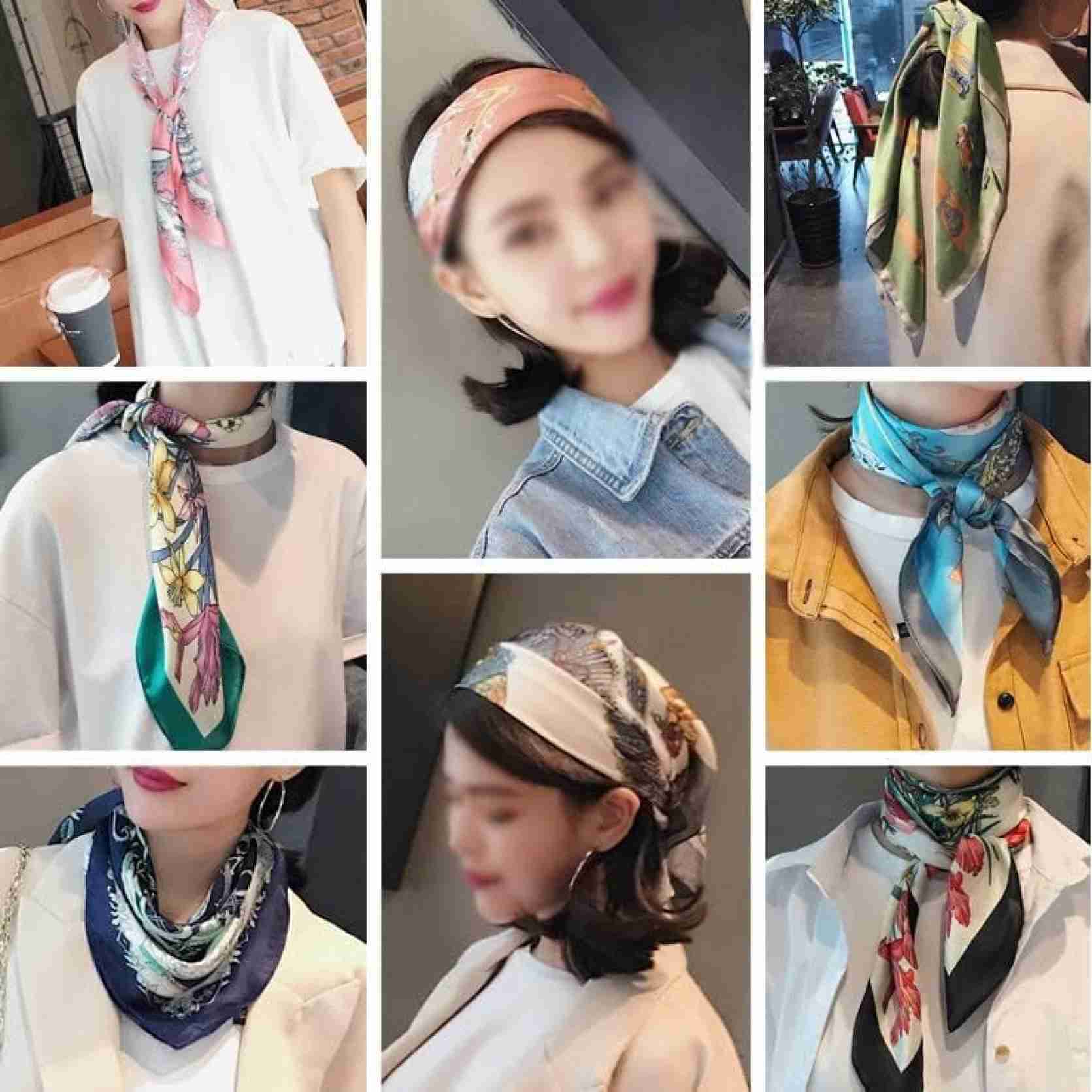 【20%OFFクーポン~】多機能ポリエステルスカーフ女性のための漫画のパターンヒジャブかわいいサテンの小さな正方形のラップヘッドスカーフ スカーフ (Color : Navy Blue Size 【20%OFFクーポン~】多機能ポリエステルスカーフ女性のための漫画のパターンヒジャブかわいいサテンの小さな正方形のラップヘッドスカーフ スカーフ (Color : Navy Blue Size