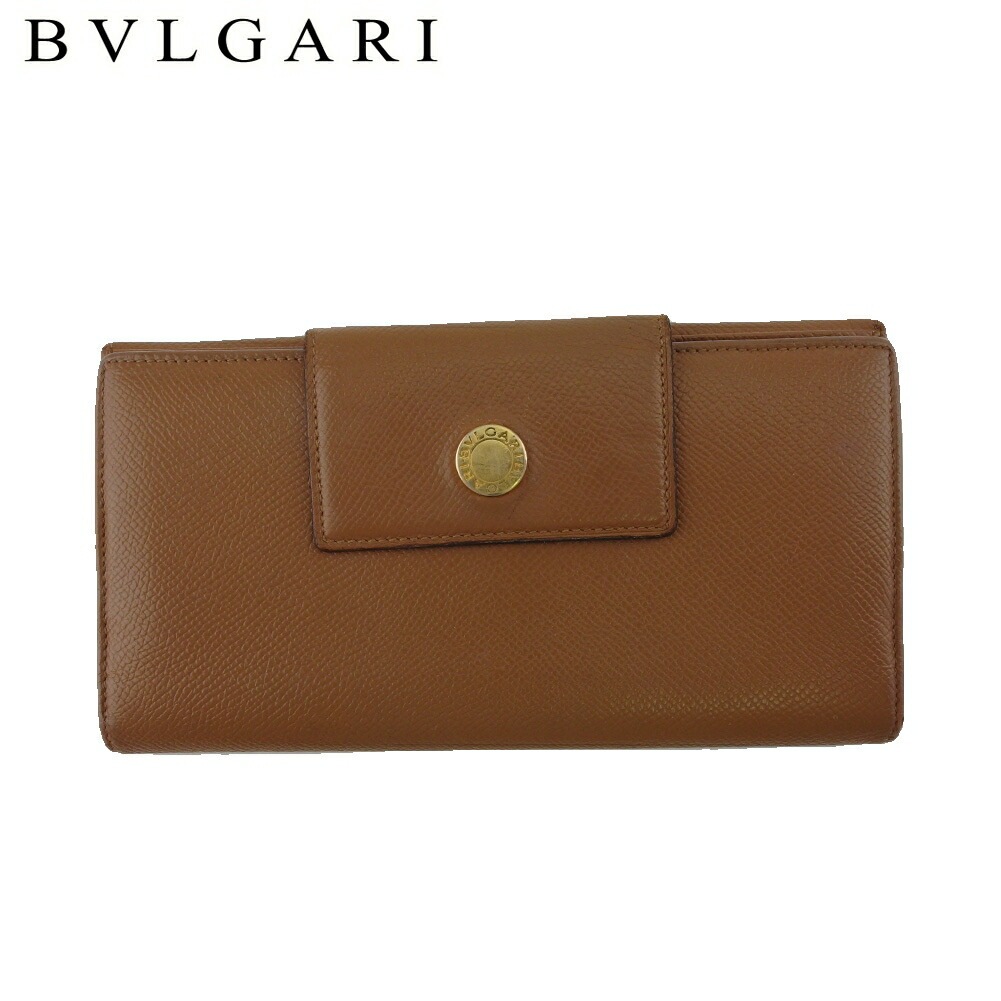 長財布 Wホック 三つ折り 財布 クラシコ レディース メンズ ロゴボタン ブラウン ゴールド 中古 長財布 Wホック 三つ折り 財布 クラシコ レディース メンズ ロゴボタン ブラウン ゴールド 中古