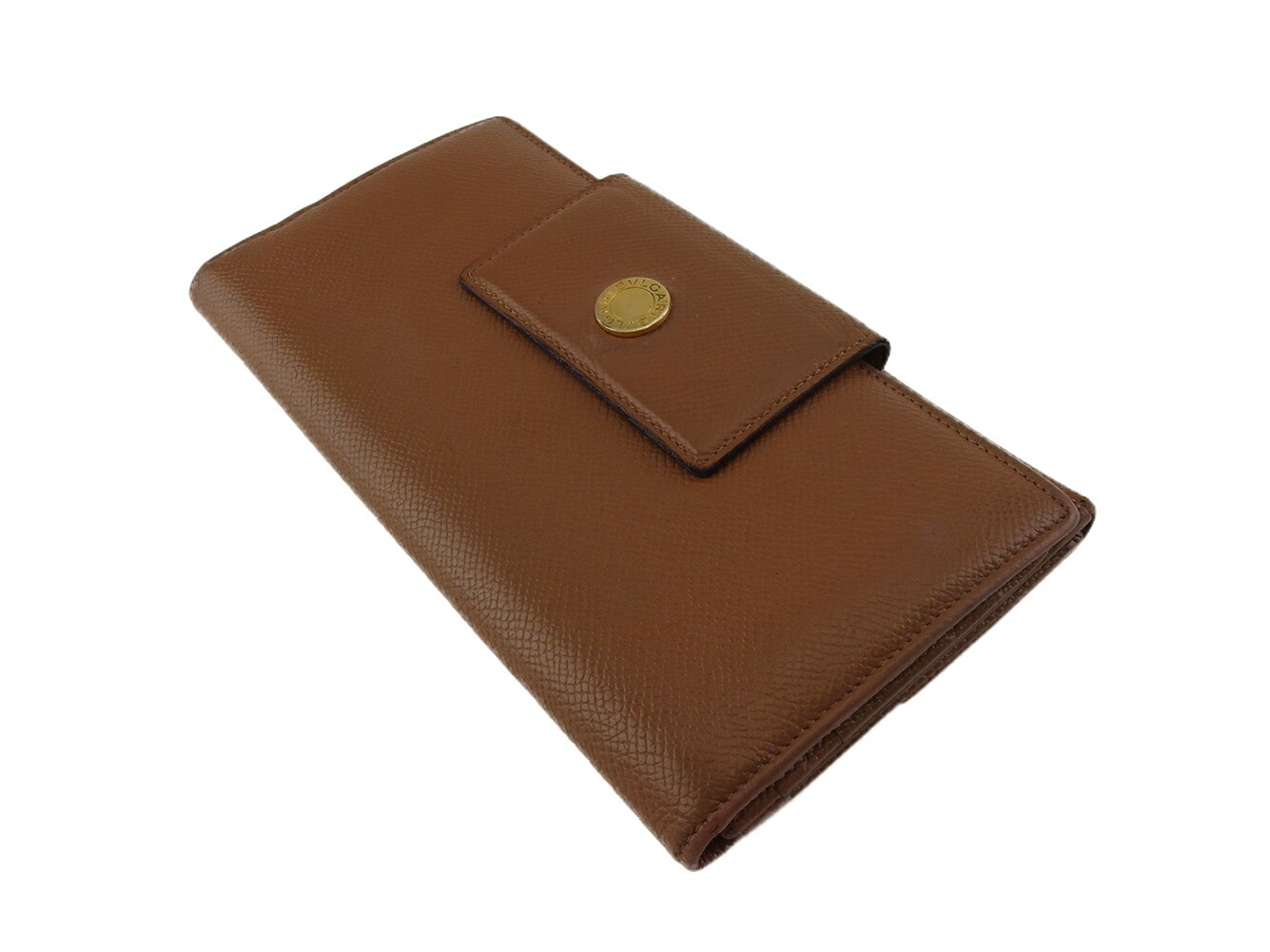 長財布 Wホック 三つ折り 財布 クラシコ レディース メンズ ロゴボタン ブラウン ゴールド 中古 長財布 Wホック 三つ折り 財布 クラシコ レディース メンズ ロゴボタン ブラウン ゴールド 中古