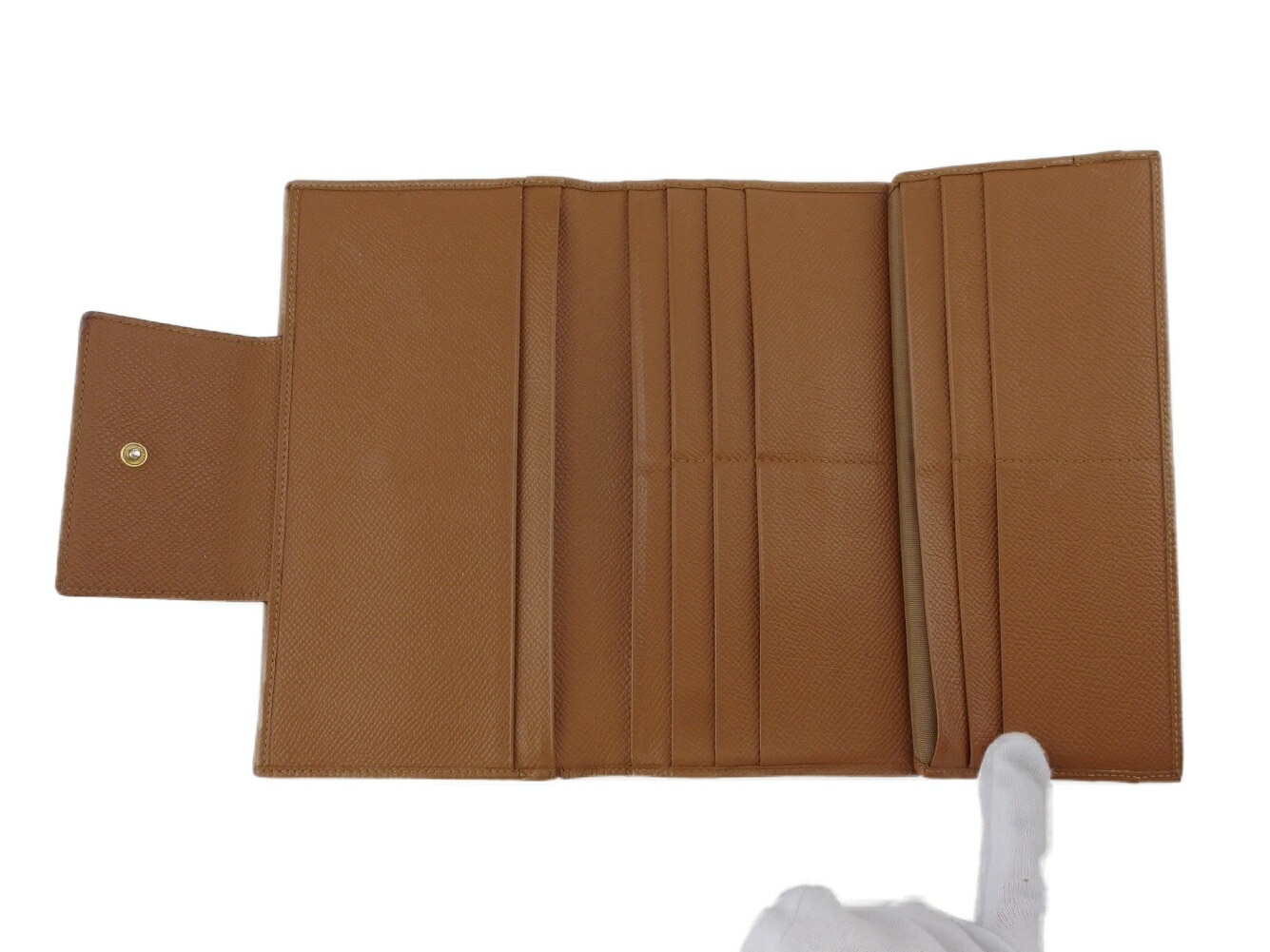 長財布 Wホック 三つ折り 財布 クラシコ レディース メンズ ロゴボタン ブラウン ゴールド 中古 長財布 Wホック 三つ折り 財布 クラシコ レディース メンズ ロゴボタン ブラウン ゴールド 中古