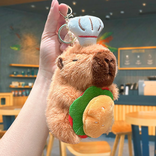 Qoo10] ぬいぐるみシェフ カピバラ バッグキーホ