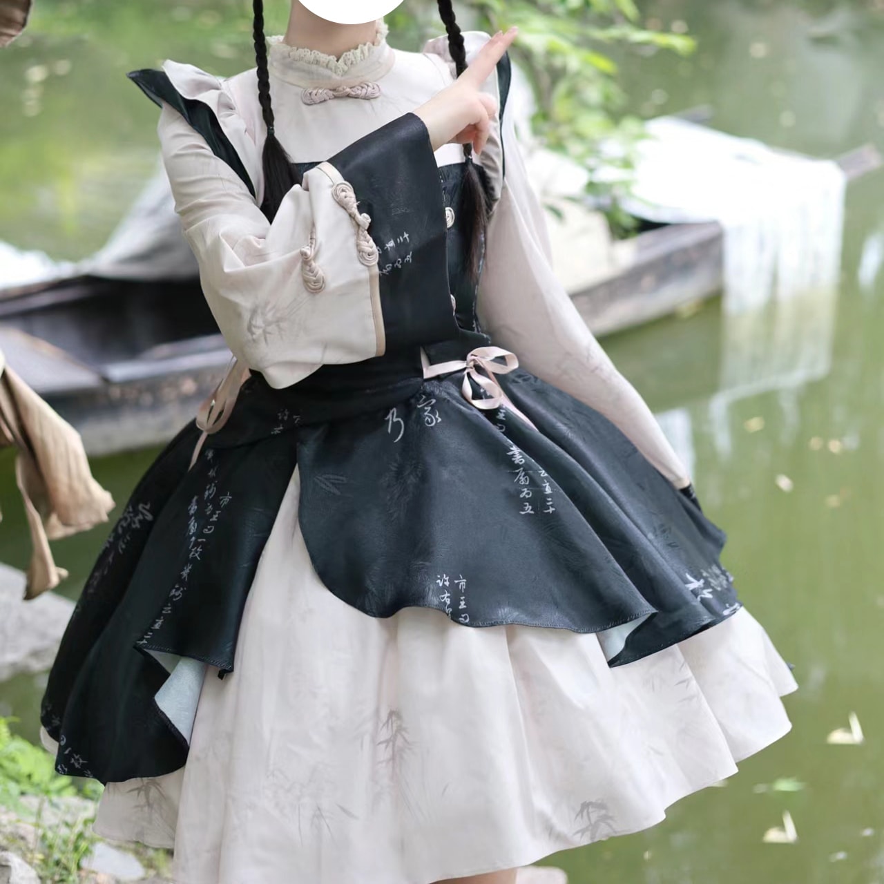 Zhuyao ロリータは新しい風風ロリータドレス国民風改良チャイナドレスを着ています p サスペンダースカート Zhuyao ロリータは新しい風風ロリータドレス国民風改良チャイナドレスを着ています p サスペンダースカート