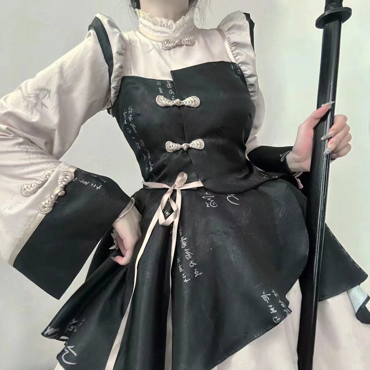 Zhuyao ロリータは新しい風風ロリータドレス国民風改良チャイナドレスを着ています p サスペンダースカート Zhuyao ロリータは新しい風風ロリータドレス国民風改良チャイナドレスを着ています p サスペンダースカート