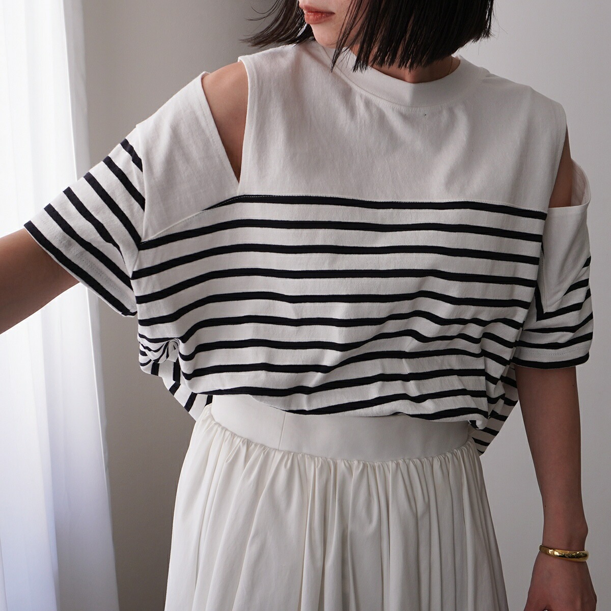 anana アナナ カットソー a19-026 レディース ボーダー オフショルダー コットン 半袖 カラー3色 anana アナナ カットソー a19-026 レディース ボーダー オフショルダー コットン 半袖 カラー3色