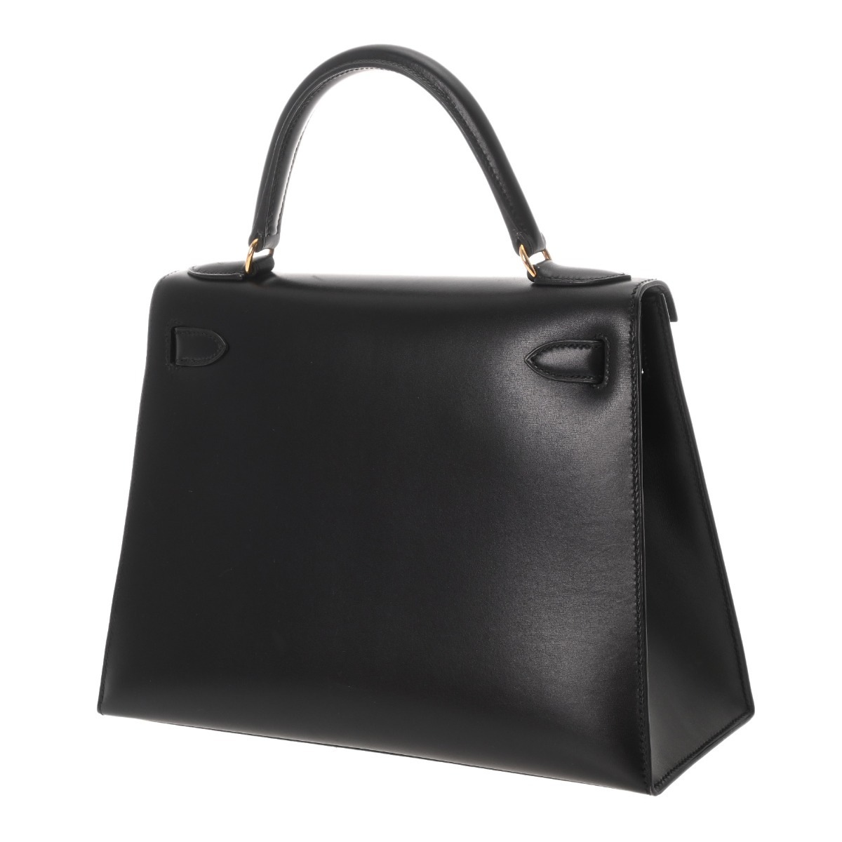 ケリー 28 外縫い 2WAY ブラック C刻印(1999年頃) レディース ボックスカーフ ハンドバッグ ABランク 中古 銀蔵