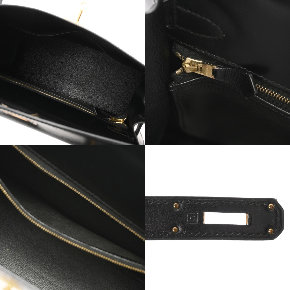 ケリー 28 外縫い 2WAY ブラック C刻印(1999年頃) レディース ボックスカーフ ハンドバッグ ABランク 中古 銀蔵